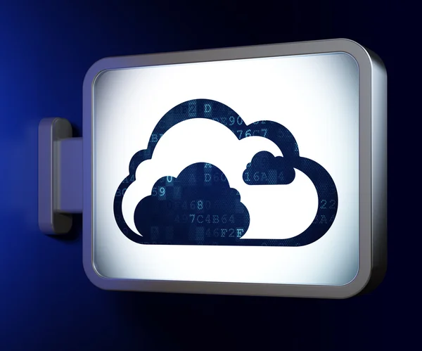 Concept de réseau Cloud : Cloud sur fond de panneau d'affichage — Photo