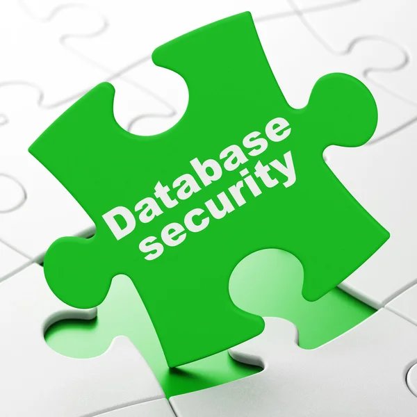 Privacy concept: database beveiliging op puzzel achtergrond — Stockfoto