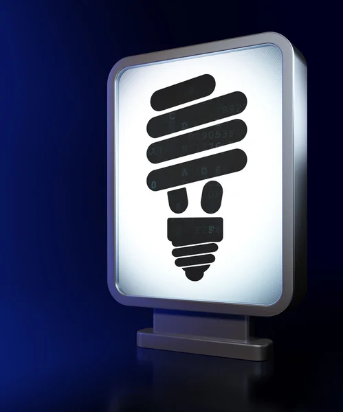 Conceito de negócio: Lâmpada de poupança de energia em fundo outdoor — Fotografia de Stock