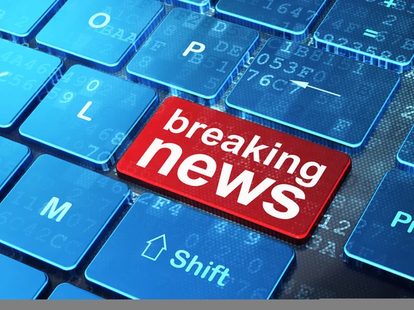 News concept: Breaking News on computer keyboard background — Stock Photo, Image