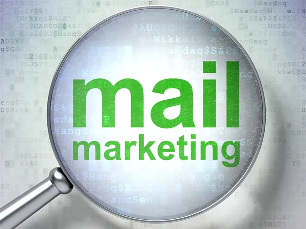 Concetto marketing: Mail Marketing con vetro ottico — Foto Stock