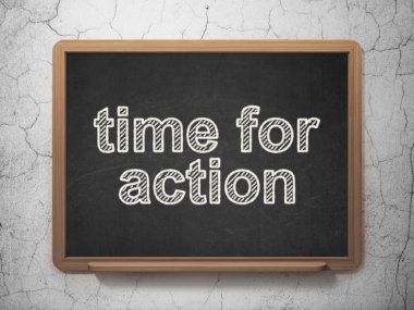 zaman çizelgesi kavramı: Kara tahta zemin üzerine eylem için zaman