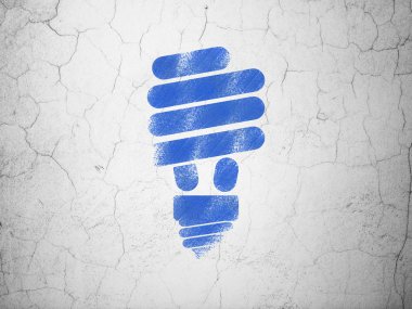 iş kavramı: enerji tasarrufu lambası duvar arka plan üzerinde