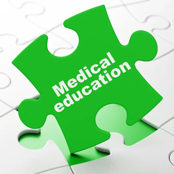 Concepto de educación: Educación médica en el fondo del rompecabezas —  Fotos de Stock