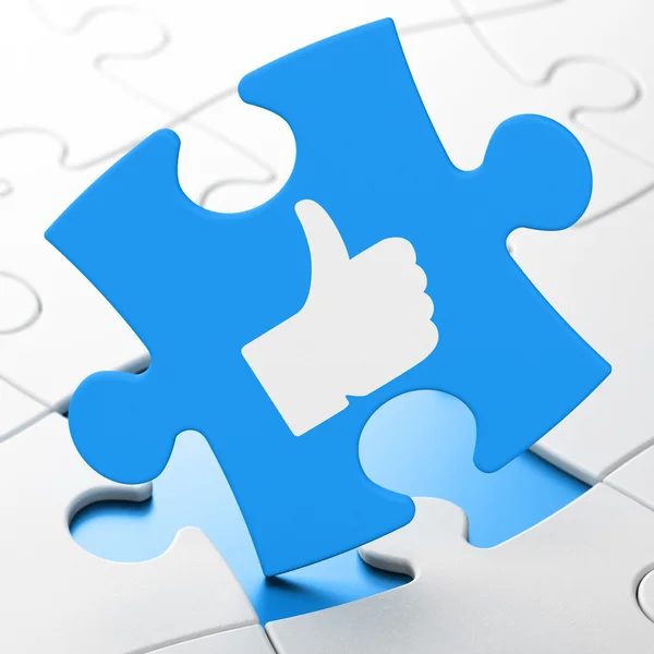 Social media concept: Like on puzzle background — Stock Photo, Image