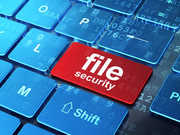 保護の概念: コンピューターのキーボードの背景上にファイル ・ セキュリティ — ストック写真