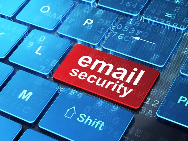 Концепция безопасности: Безопасность электронной почты на фоне клавиатуры компьютера — стоковое фото