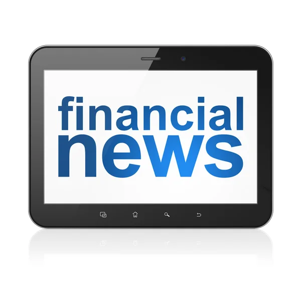 Concepto de noticias: Noticias financieras en el ordenador tablet PC — Foto de Stock