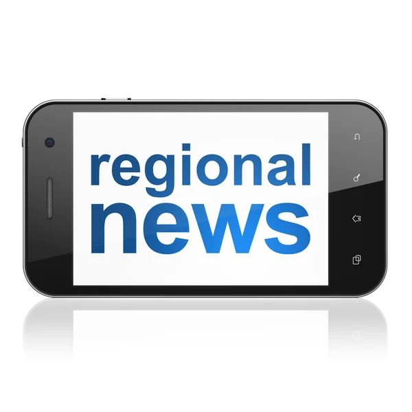 Concepto de noticias: Noticias regionales en smartphone —  Fotos de Stock