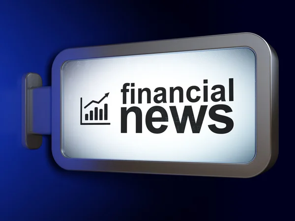 Nyheter koncept: finansiella nyheter och tillväxt diagram på billboard bakgrund — Stockfoto