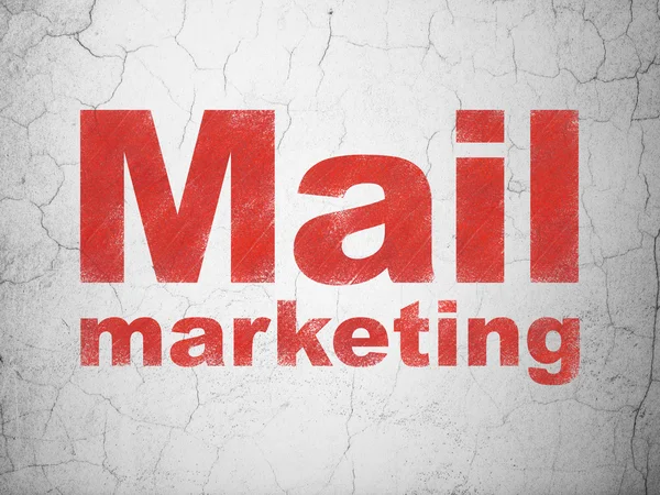 Pojęcie reklamy: mail marketing na tle ściany — Stockfoto
