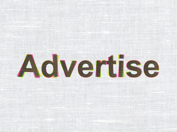 Advertising concept: Advertise on fabric texture background
