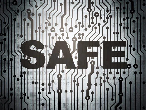 Concetto di privacy: circuito stampato con Safe — Foto Stock