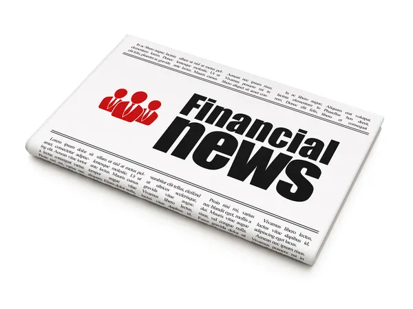 Nieuws Nieuws concept: krant met financiële nieuws en mensen uit het bedrijfsleven — Stockfoto