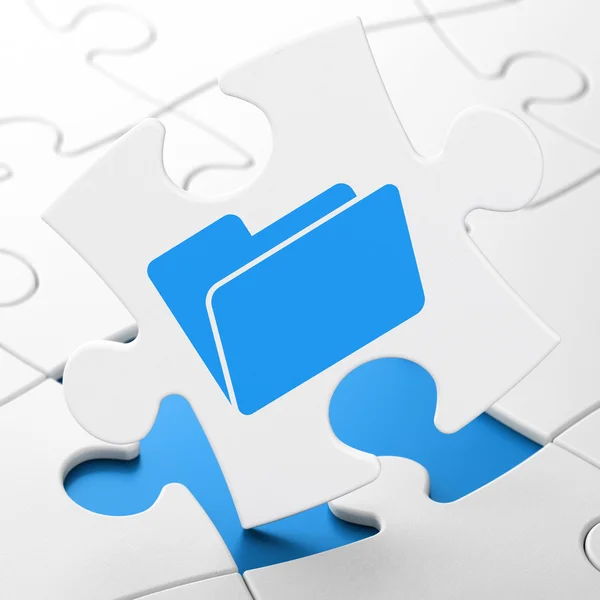 Finance concept: Folder on puzzle background — Stock Photo, Image
