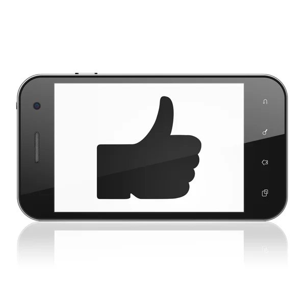 Social media concept: Like on smartphone — Stock Photo, Image