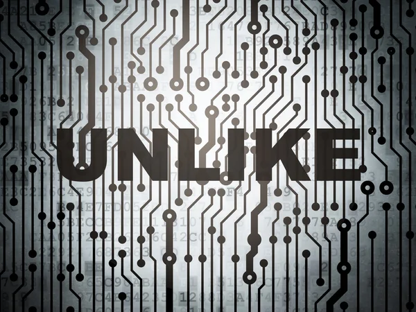 Social media concept: circuit board with Unlike — Stock Photo, Image