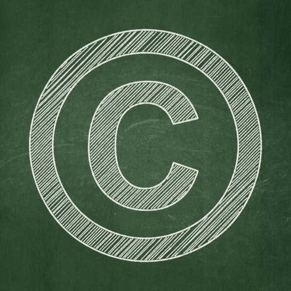 Zákon koncept: autorská práva na tabuli pozadí — Stock fotografie