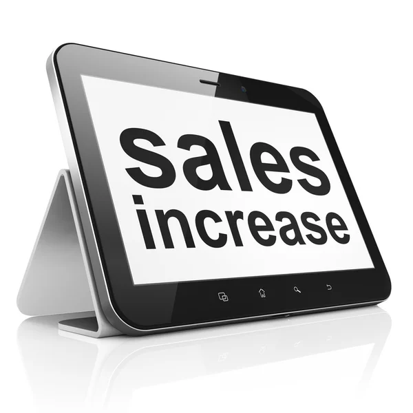 Concetto di marketing: aumento delle vendite sul computer tablet pc — Foto Stock