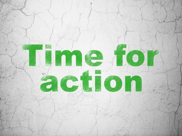 Timeline concept: Time for Action on wall background — Stock Photo, Image