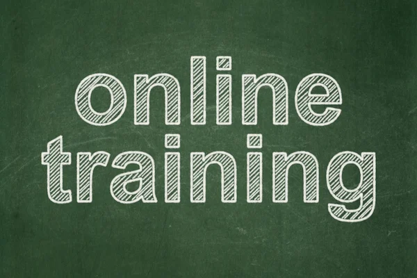 Education concept: Online Training on chalkboard background — Stock Photo, Image