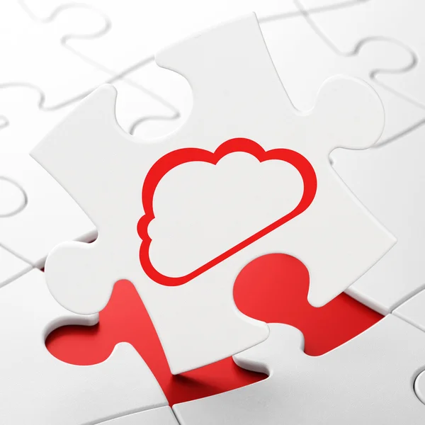 Concetto di cloud computing: cloud su sfondo puzzle — Foto Stock