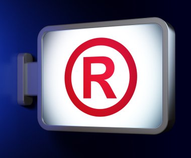 Hukuk kavramı: billboard arka plan üzerinde kayıtlı