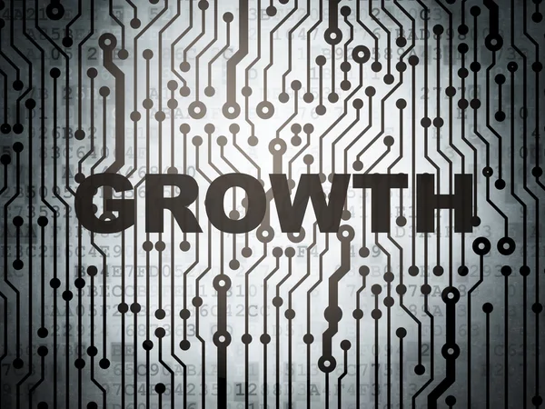 Finance concept: circuit board with Growth — Stock Photo, Image