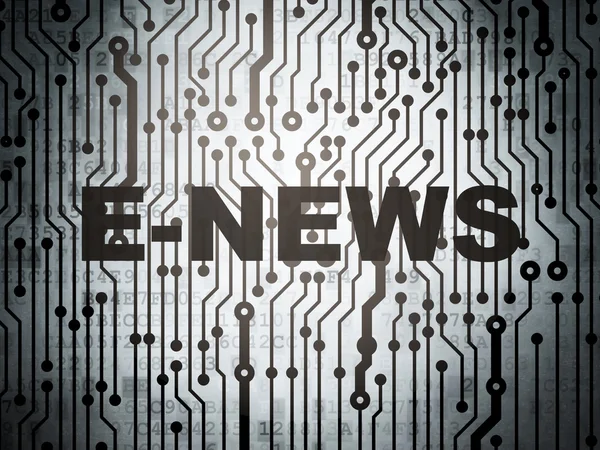 Nachrichtenkonzept: Leiterplatte mit E-News — Stockfoto