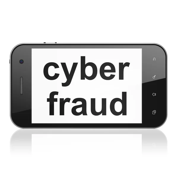 Koncepcja bezpieczeństwa: cyber oszustw na smartphone — Zdjęcie stockowe