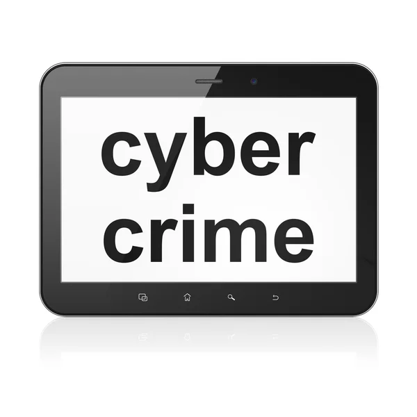 安全概念： 网络犯罪的 tablet pc 计算机上 — 图库照片