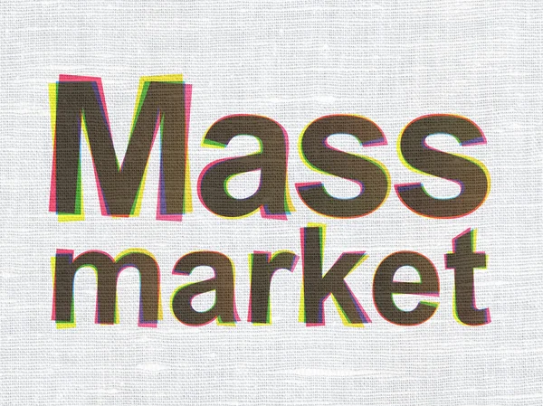 Conceito de marketing: Mercado de massa sobre fundo de textura de tecido — Fotografia de Stock