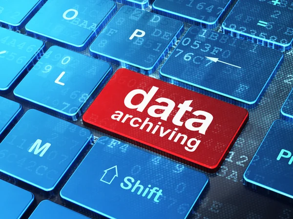 Information concept: Data Archiving on computer keyboard background — Stock Photo, Image