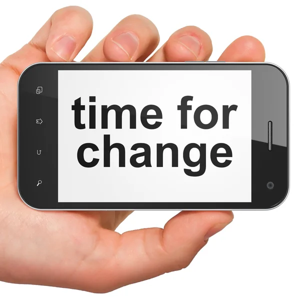 Pojem o čase: čas na změnu na smartphone — Stock fotografie