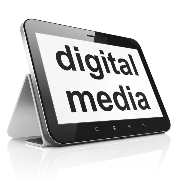 Reclame concept: digitale media op tablet pc-computer — Stockfoto