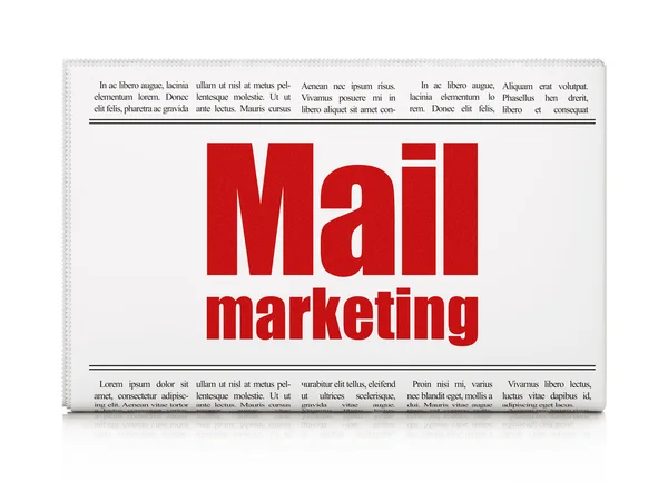 Concetto di notizie di marketing: titolo del giornale Mail Marketing — Foto Stock