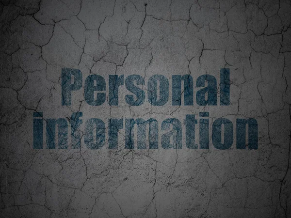 Safety concept: Personal Information on grunge wall background — Stock Photo, Image