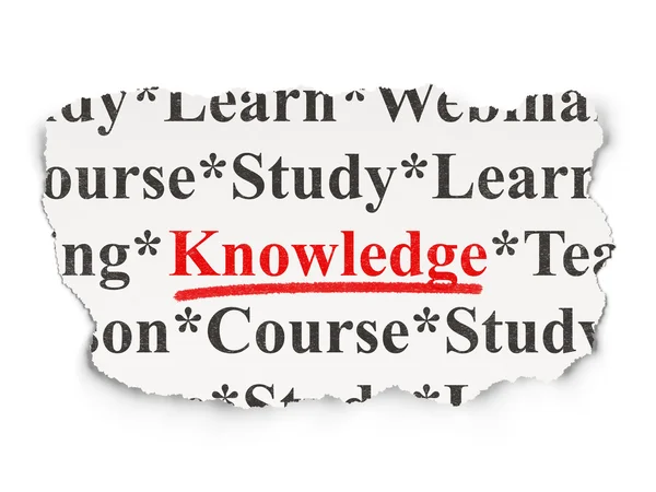 Koncepcja kształcenia: wiedza na tle papieru — Zdjęcie stockowe