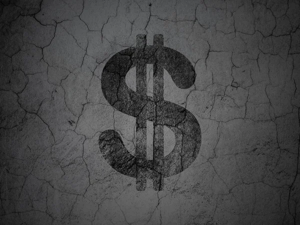 Concept van de munt: dollar op grunge muur achtergrond — Stockfoto
