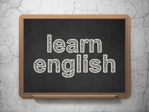 Education concept: Learn English on chalkboard background — Stock Photo, Image