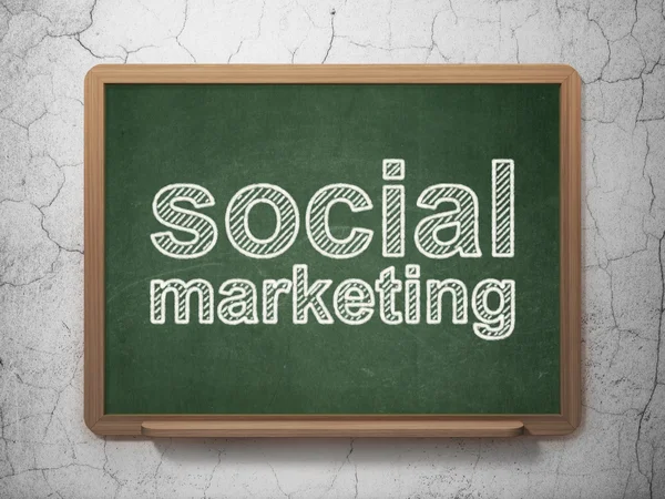 Advertising concept: Social Marketing on chalkboard background — Stock Photo, Image