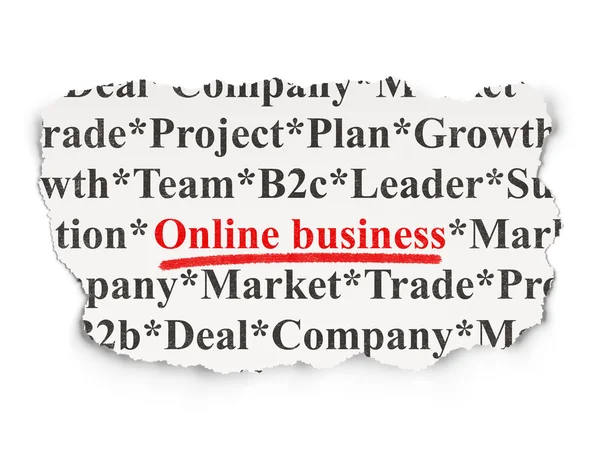 Virksomhedskoncept: Online Business på papir baggrund - Stock-foto