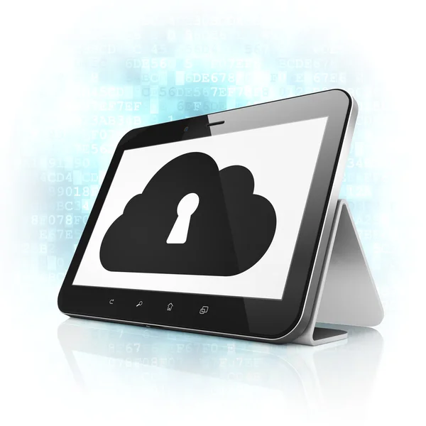 Concetto di Computing: Cloud con Keyhole su tablet pc — Foto Stock