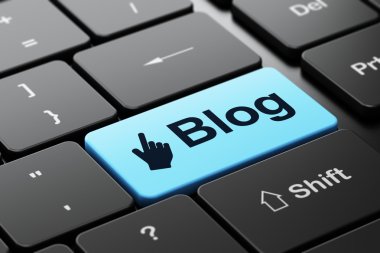 Web geliştirme kavramı: arka plan klavye fare imleci ve bilgisayar blog