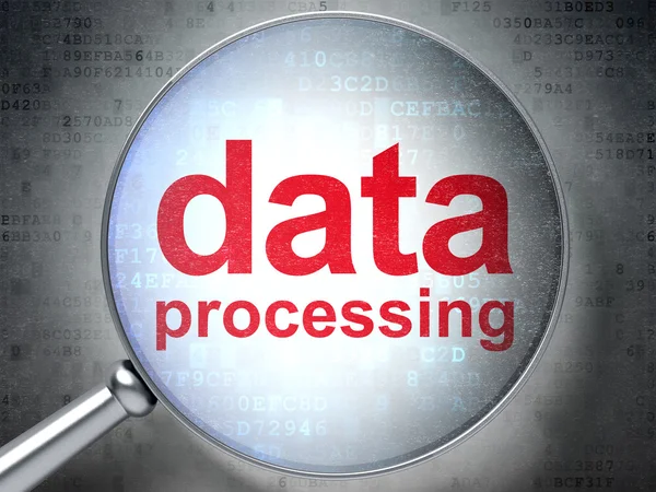 Data concept: Data Processing with optical glass — Stock Photo, Image