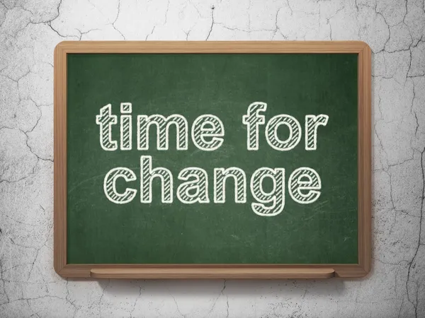 Koncepcja czasu: czas na zmiany na tle tablica — Zdjęcie stockowe