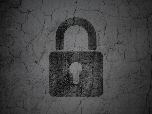 Data concept: Closed Padlock on grunge wall background — Stock Photo, Image