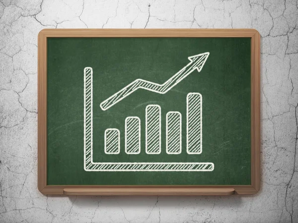 Werbekonzept: Wachstumsdiagramm auf Tafelhintergrund — Stockfoto