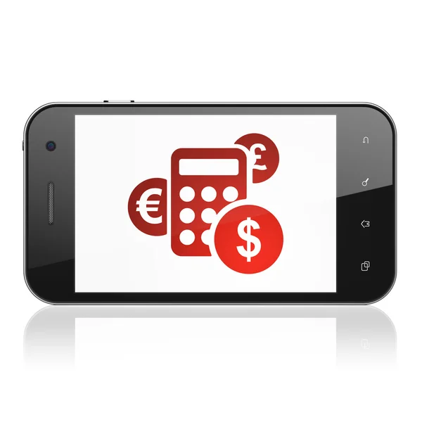 Business concept: Calcolatrice su smartphone — Foto Stock