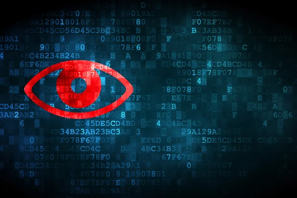 Concepto de privacidad: Ojo en el fondo digital — Foto de Stock